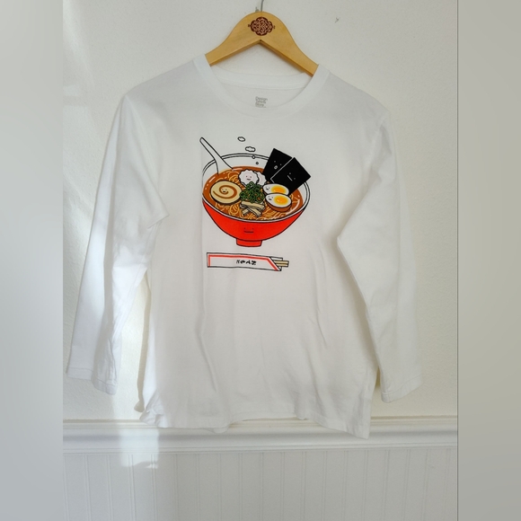 Tops - Design T Shirts Store Graniph Noodle Bowl Print Pot Stickers On The Back Size M
